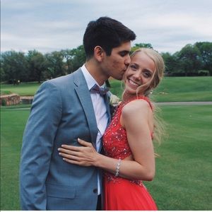 red/coral PROM dress